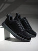 Men's Black Slip-On Sneakers, Comfortable Casual Minimalist Style Shoes For Daily Commute And Leisure