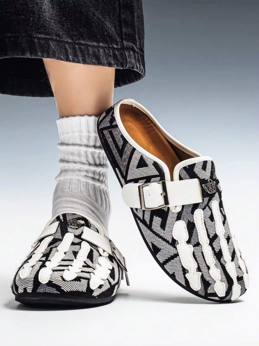 Men's Floral Pattern Slip-On Mules - Easy Wear Buckle Clog Shoes, Comfy Walking Sandals For Beach, Travel & Everyday